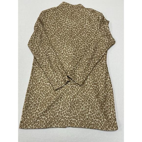 VERO MODA COAT WOMENS MEDIUM ANIMAL PRINT FLEECE LONG CARDIGAN COAT LEOPARD NWT - Picture 7 of 13